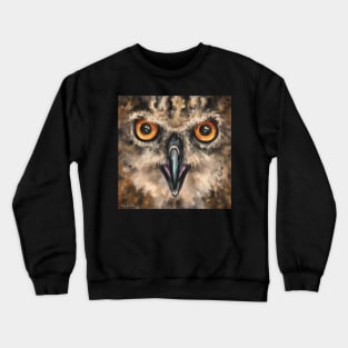 A close up Painting of an Owl Crewneck Sweatshirt